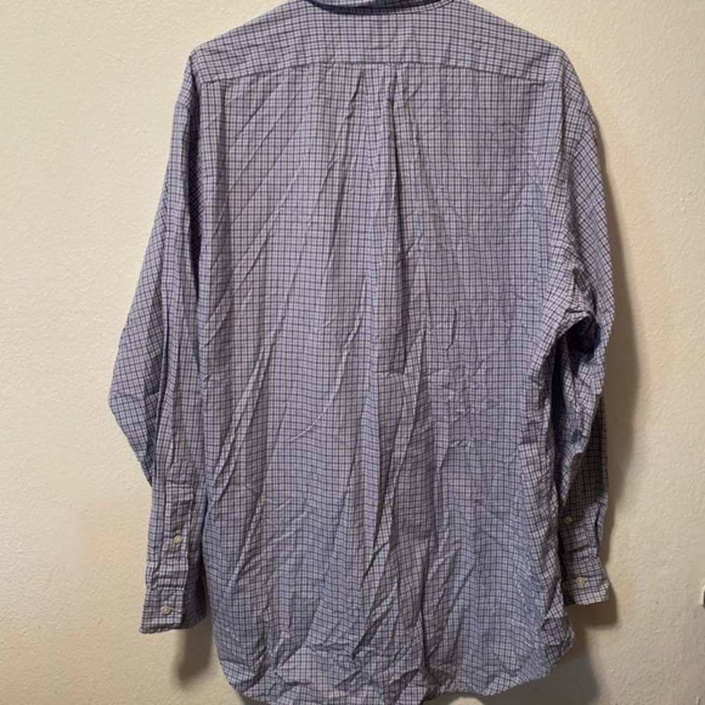 Ralph‎ Lauren Shirt Mens Size 16.5 Yarmouth Blue Plaid Button Down Oxford Pony - Picture 4 of 7